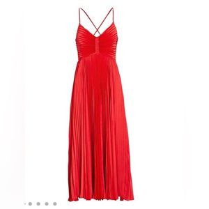 ALC Gemini pleated midi dress size 4, red